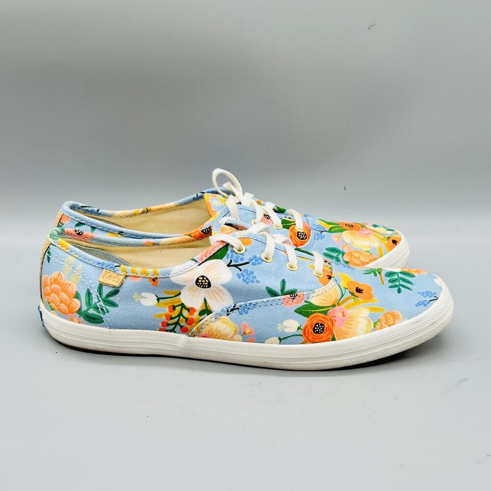 Keds Rifle Paper Co Shoes Womens 8.5 Multicolor Canvas Floral Low Top Sneakers